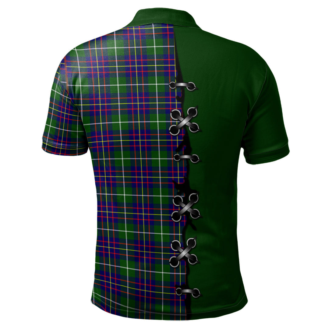 Clan Inglis Modern Tartan Polo Shirt - Lion Rampant And Celtic Thistle Style KJ19 Inglis Modern Tartan Tartan Polo   