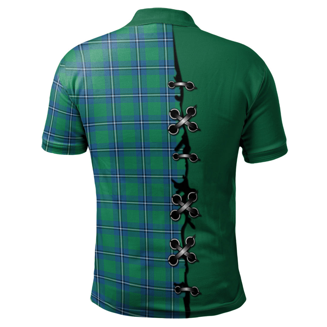 Clan Irvine Ancient Tartan Polo Shirt - Lion Rampant And Celtic Thistle Style TC68 Irvine Ancient Tartan Tartan Polo   