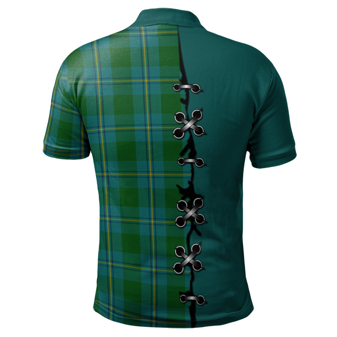 Clan Irving of Bonshaw Tartan Polo Shirt - Lion Rampant And Celtic Thistle Style IM11 Irving of Bonshaw Tartan Tartan Polo   