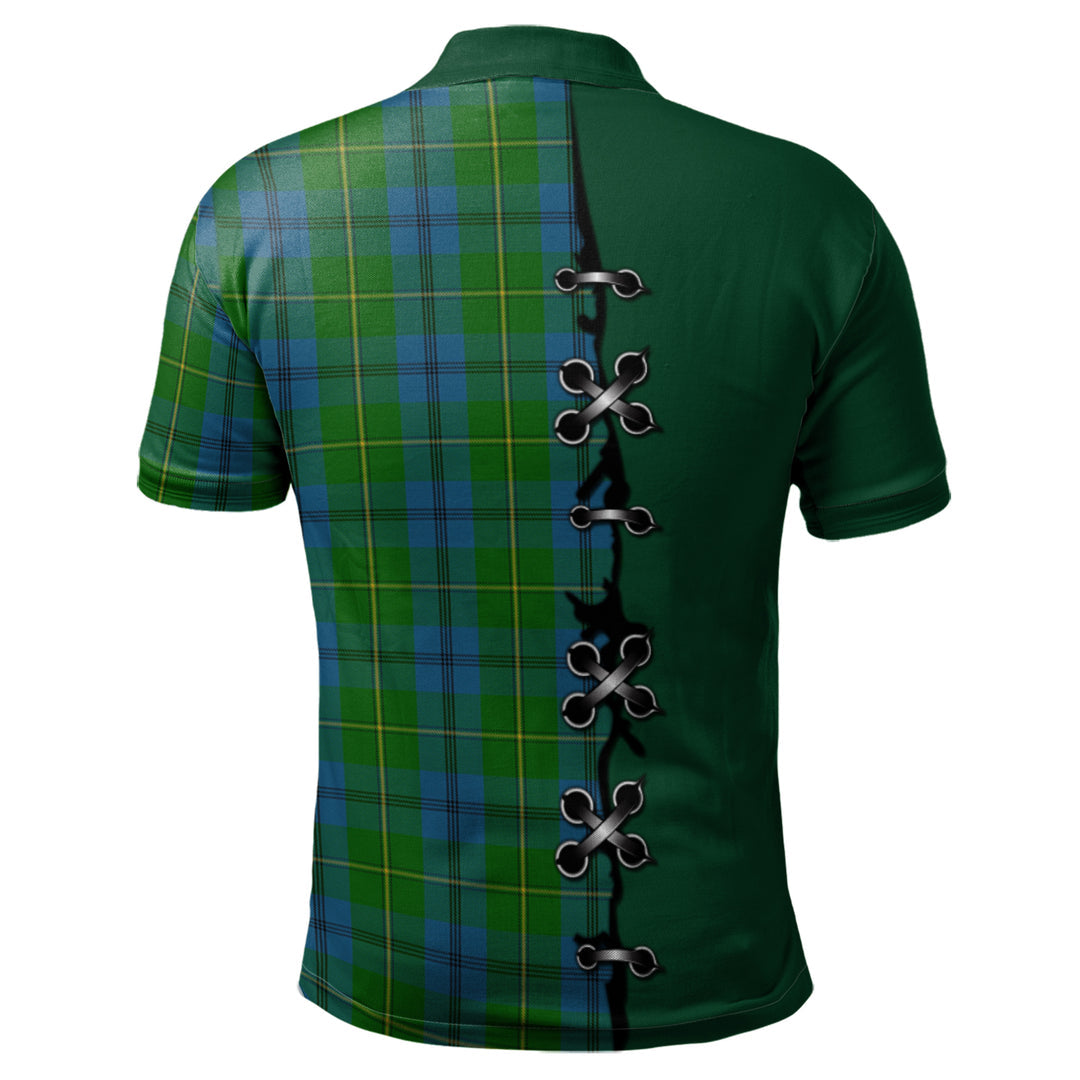 Clan Johnston Tartan Polo Shirt - Lion Rampant And Celtic Thistle Style WO19 Johnston Tartan Tartan Polo   