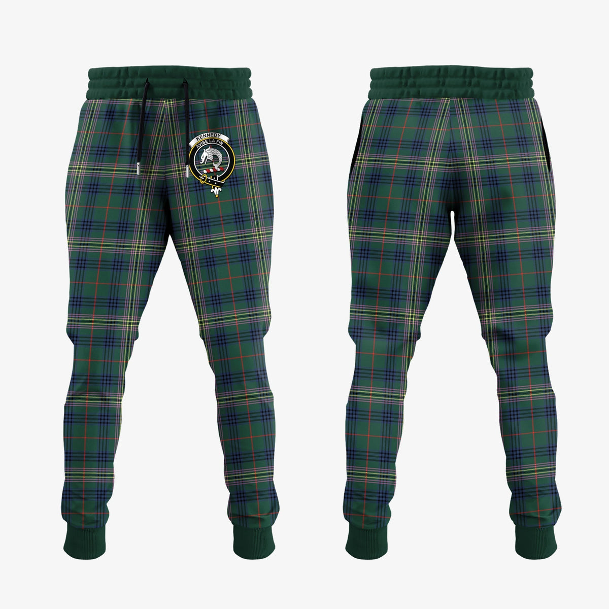 Clan Kennedy Modern Tartan Crest Jogger Sweatpants NU47 Clan Kennedy Tartan Today   