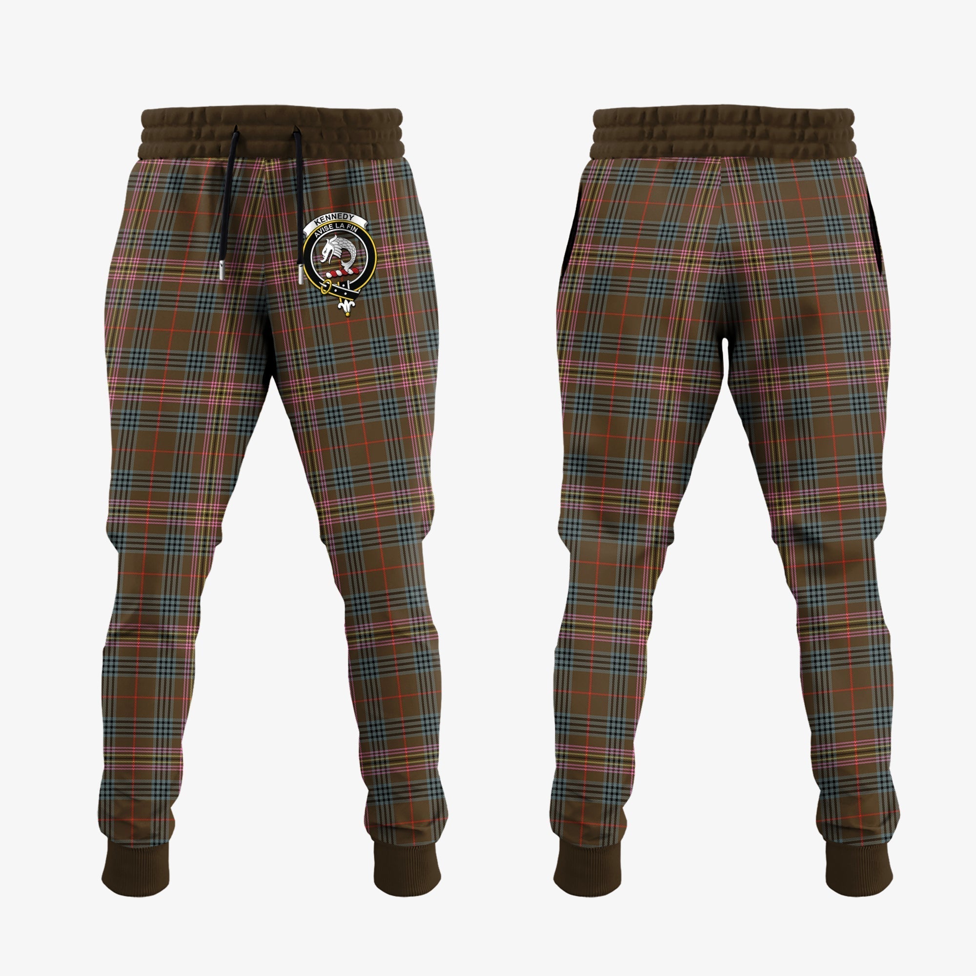 Clan Kennedy Weathered Tartan Crest Jogger Sweatpants GW99 Clan Kennedy Tartan Today   