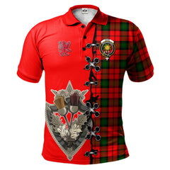 Clan Kerr Modern Tartan Polo Shirt - Lion Rampant And Celtic Thistle Style CX82 Kerr Modern Tartan Tartan Polo   