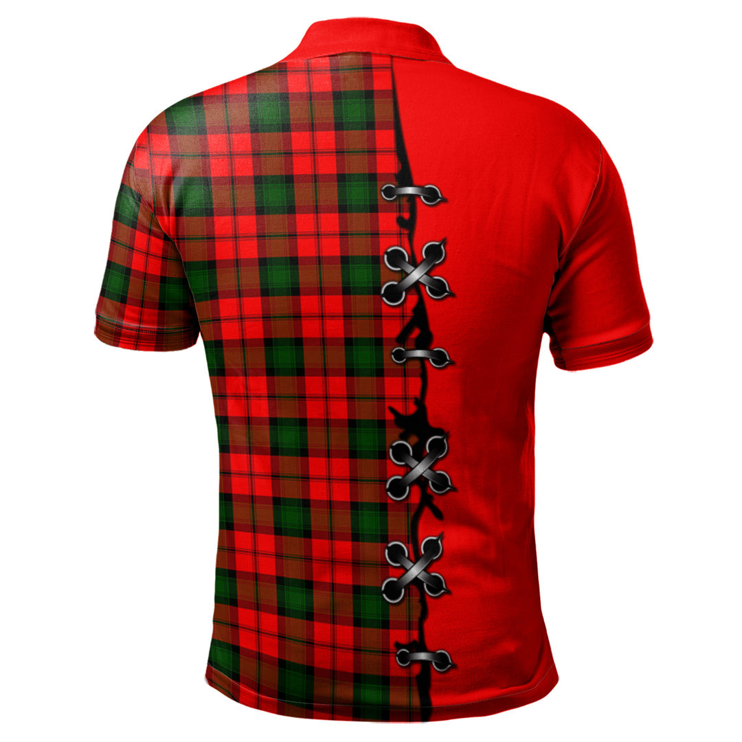 Clan Kerr Modern Tartan Polo Shirt - Lion Rampant And Celtic Thistle Style CX82 Kerr Modern Tartan Tartan Polo   