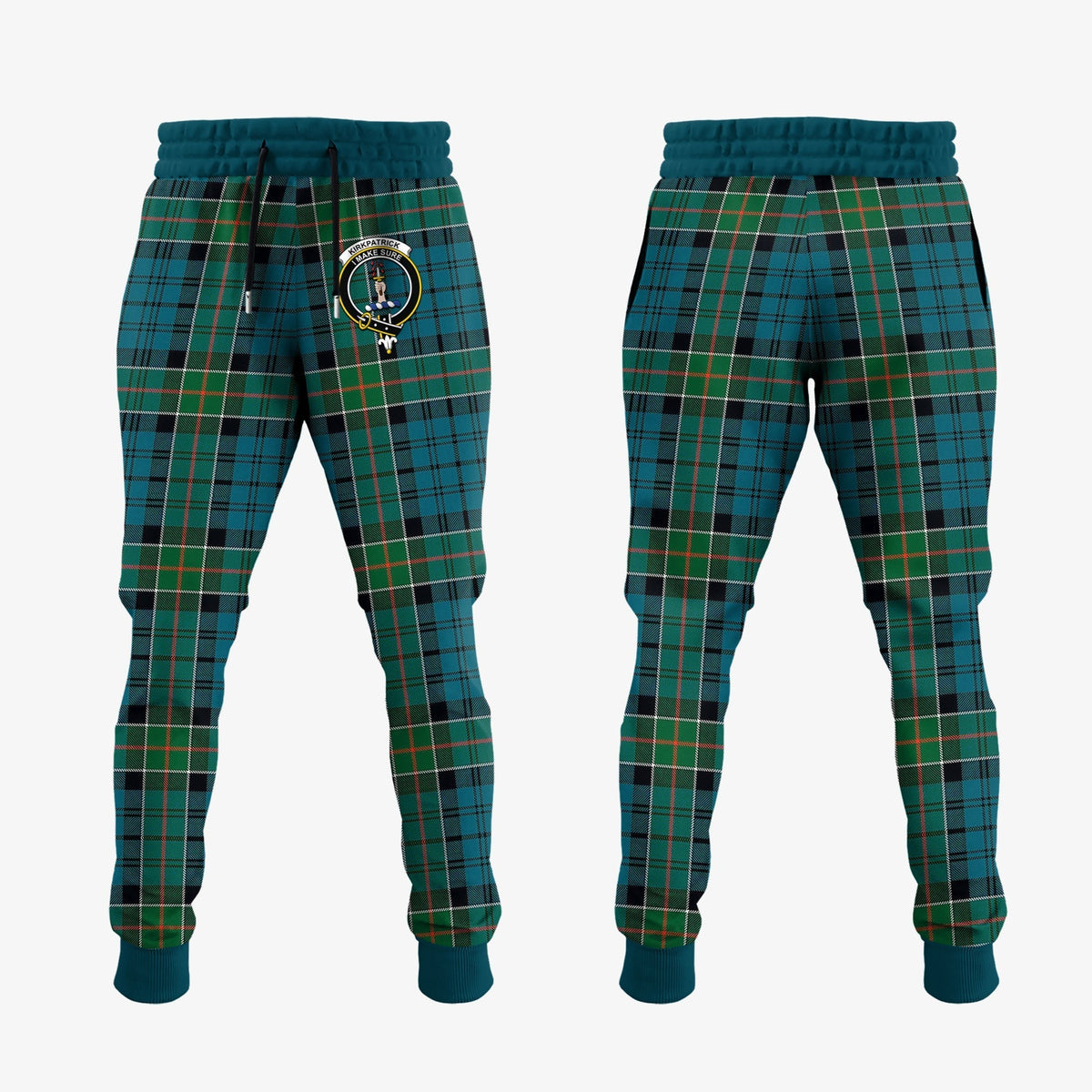 Clan Kirkpatrick Tartan Crest Jogger Sweatpants DP10 Clan Kirk Tartan Today   