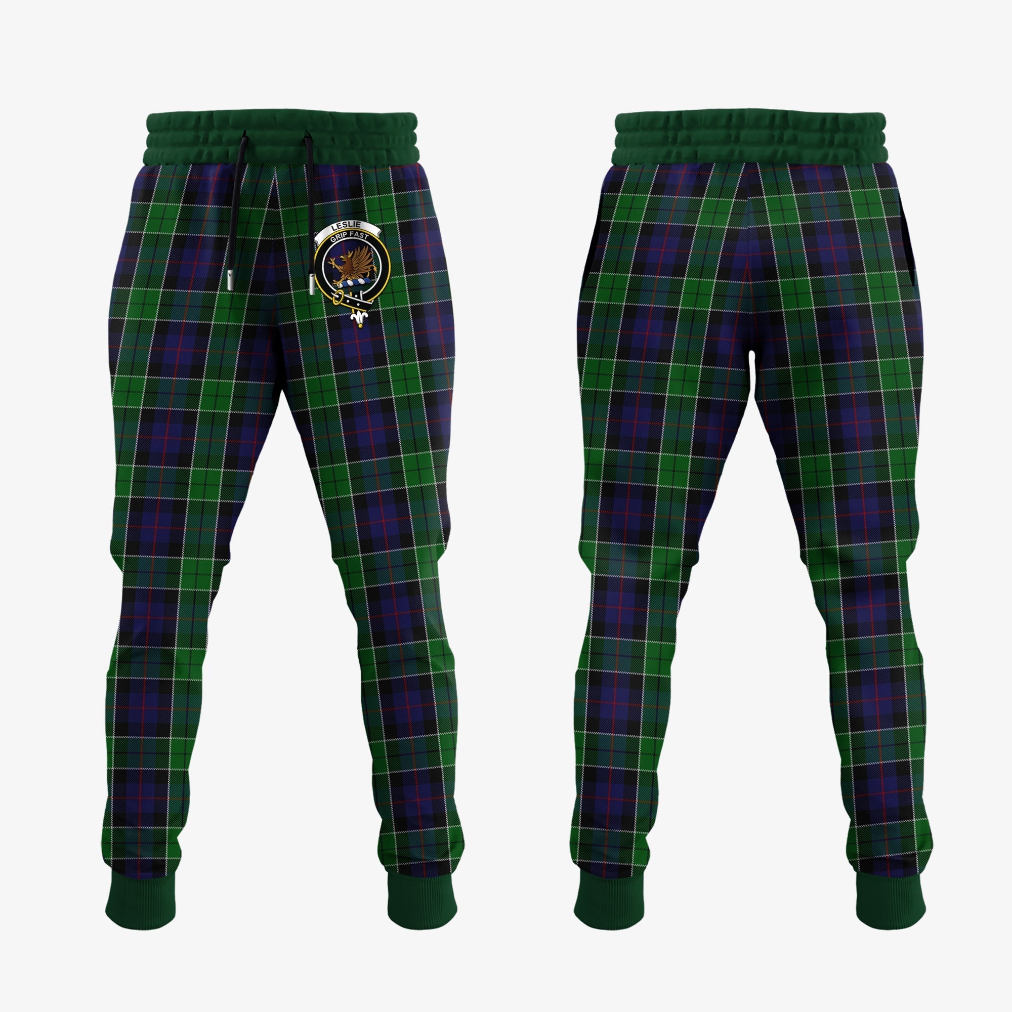 Clan Leslie Hunting Tartan Crest Jogger Sweatpants CI46 Clan Leslie Tartan Today   