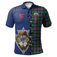 Clan Logan Ancient Tartan Polo Shirt - Lion Rampant And Celtic Thistle Style BL64 Logan Ancient Tartan Tartan Polo   