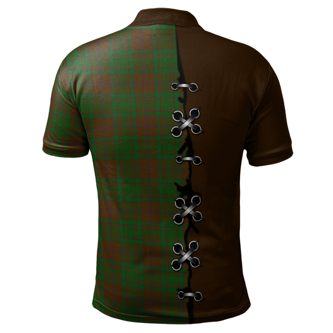 Clan MacAlister of Glenbarr Hunting Tartan Polo Shirt - Lion Rampant And Celtic Thistle Style NU75 MacAlister of Glenbarr Hunting Tartan Tartan Polo   