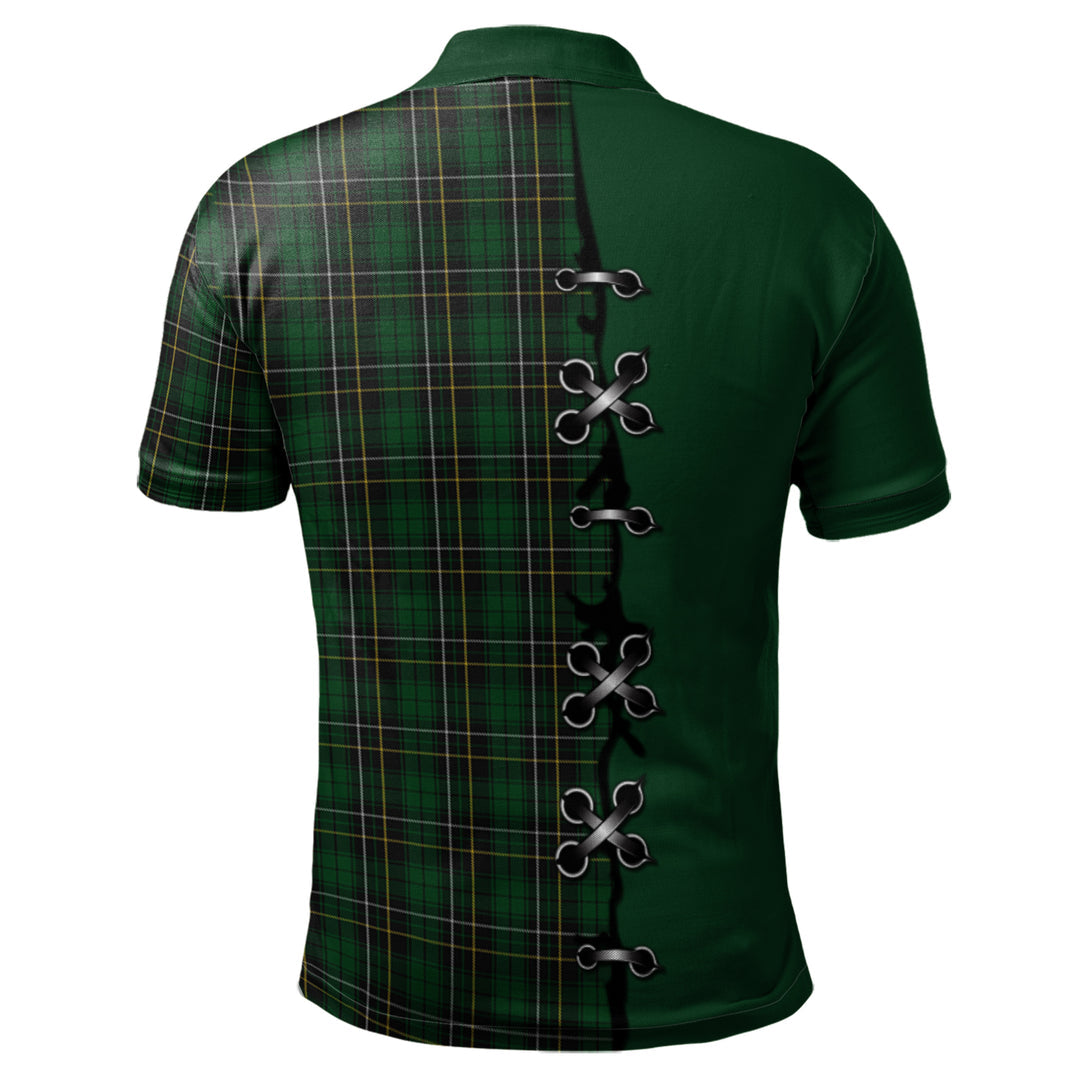 Clan MacAlpin (MacAlpine) Tartan Polo Shirt - Lion Rampant And Celtic Thistle Style NV34 MacAlpin (MacAlpine) Tartan Tartan Polo   