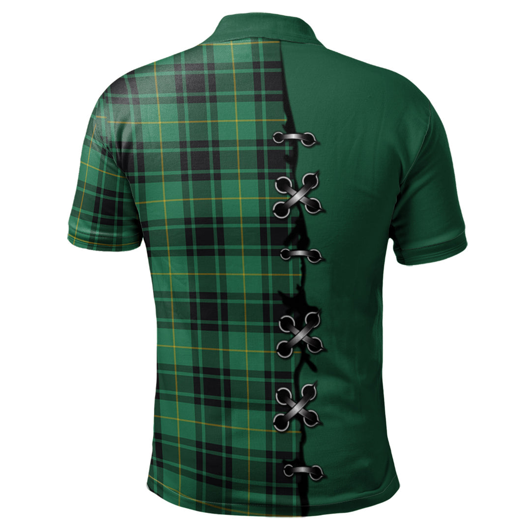 Clan MacArthur Ancient Tartan Polo Shirt - Lion Rampant And Celtic Thistle Style ZP51 MacArthur Ancient Tartan Tartan Polo   