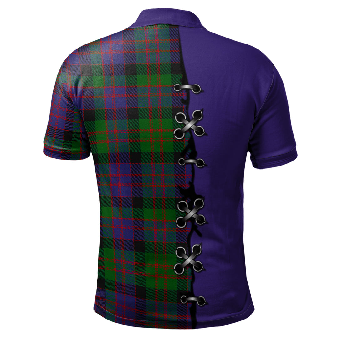 Clan MacDonald Tartan Polo Shirt - Lion Rampant And Celtic Thistle Style CX16 MacDonald Tartan Tartan Polo   