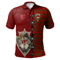 Clan MacDonald of Sleat Tartan Polo Shirt - Lion Rampant And Celtic Thistle Style RG98 MacDonald of Sleat Tartan Tartan Polo   