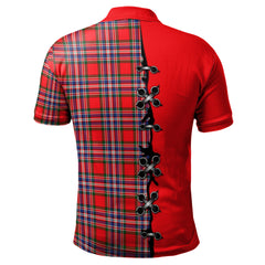 Clan MacFarlane Modern Tartan Polo Shirt - Lion Rampant And Celtic Thistle Style EQ92 MacFarlane Modern Tartan Tartan Polo   