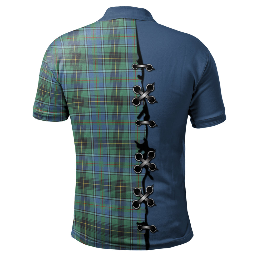 Clan MacInnes Ancient Tartan Polo Shirt - Lion Rampant And Celtic Thistle Style XD31 MacInnes Ancient Tartan Tartan Polo   