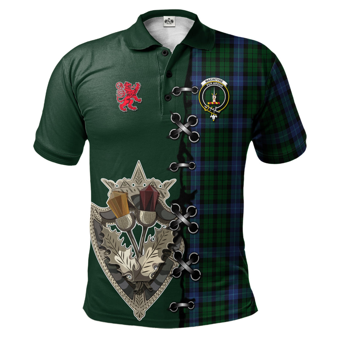 Clan MacIntyre Tartan Polo Shirt - Lion Rampant And Celtic Thistle Style AZ10 MacIntyre Tartan Tartan Polo   