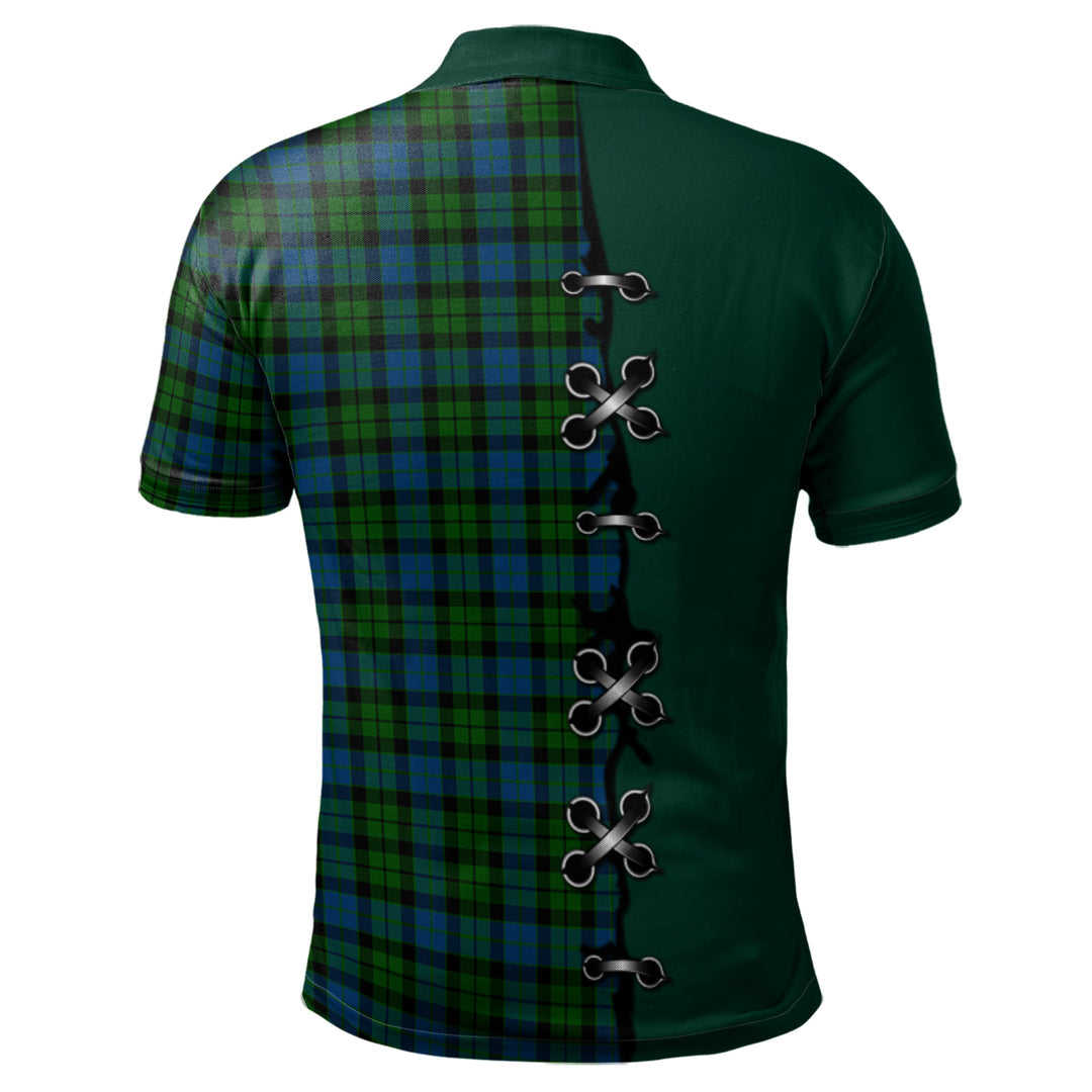 Clan MacKay Modern Tartan Polo Shirt - Lion Rampant And Celtic Thistle Style OP70 MacKay Modern Tartan Tartan Polo   