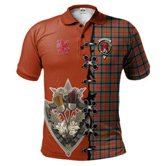 Clan MacNaughton Ancient Tartan Polo Shirt - Lion Rampant And Celtic Thistle Style EA67 MacNaughton Ancient Tartan Tartan Polo   