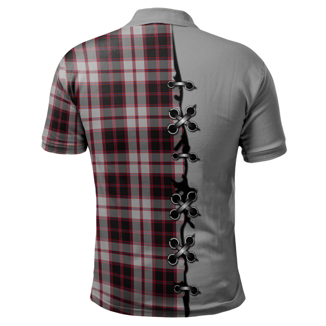 Clan MacPherson Tartan Polo Shirt - Lion Rampant And Celtic Thistle Style VU44 MacPherson Tartan Tartan Polo   