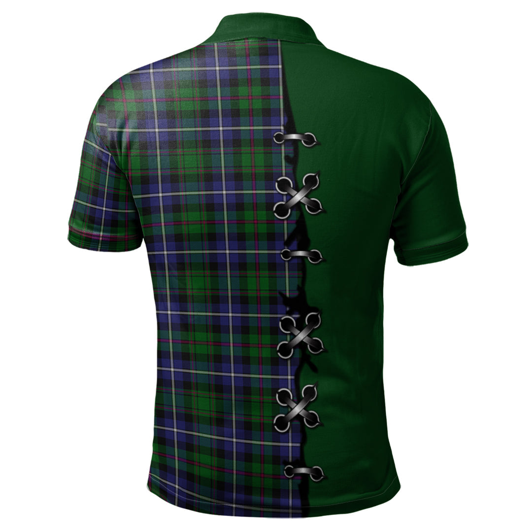 Clan MacRow Hunting Tartan Polo Shirt - Lion Rampant And Celtic Thistle Style WC60 MacRow Hunting Tartan Tartan Polo   