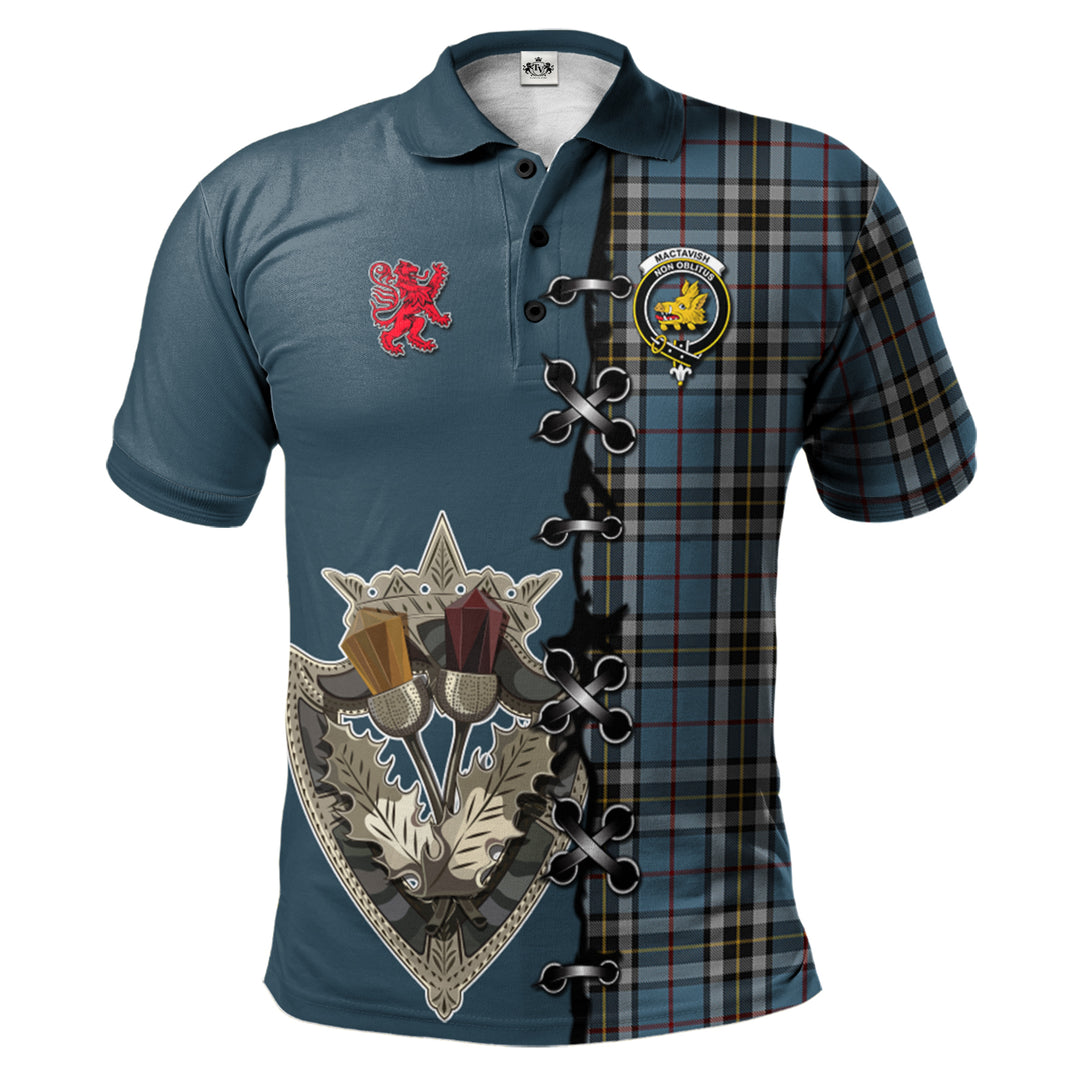 Clan MacTavish Dress Tartan Polo Shirt - Lion Rampant And Celtic Thistle Style ZX50 MacTavish Dress Tartan Tartan Polo   