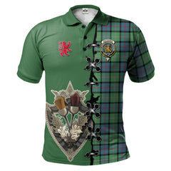 Clan MacThomas Ancient Tartan Polo Shirt - Lion Rampant And Celtic Thistle Style GN13 MacThomas Ancient Tartan Tartan Polo   