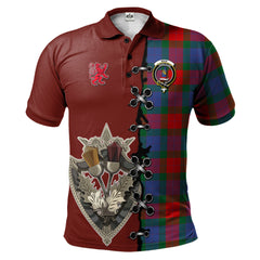 Clan Mar Tartan Polo Shirt - Lion Rampant And Celtic Thistle Style LF91 Mar Tartan Tartan Polo   