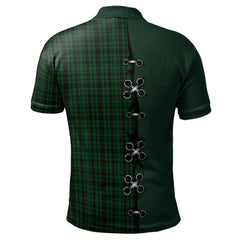 Clan Menzies Green Tartan Polo Shirt - Lion Rampant And Celtic Thistle Style DX10 Menzies Green Tartan Tartan Polo   