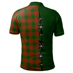 Clan Menzies Green Modern Tartan Polo Shirt - Lion Rampant And Celtic Thistle Style AR24 Menzies Green Modern Tartan Tartan Polo   