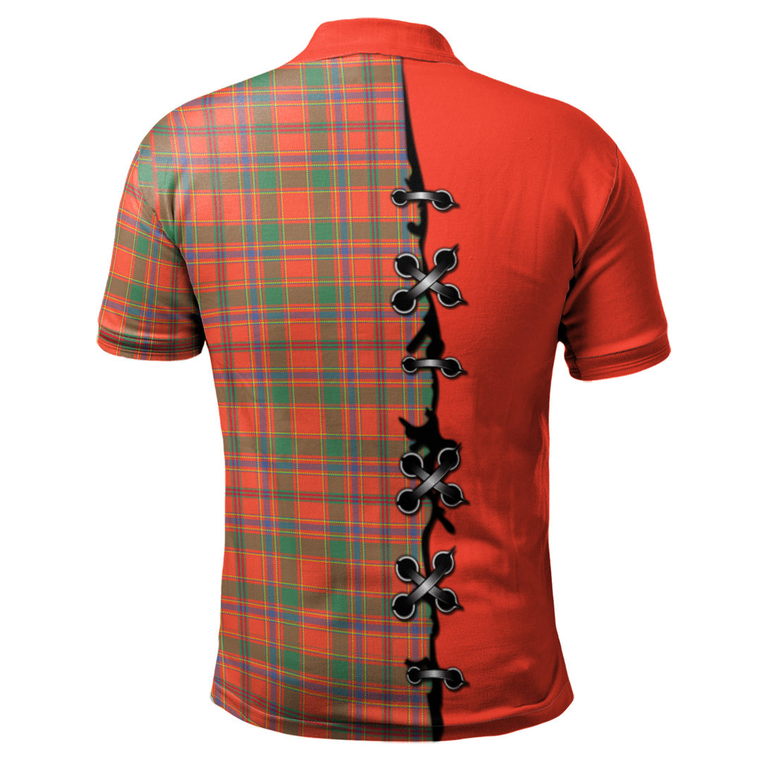 Clan Munro Ancient Tartan Polo Shirt - Lion Rampant And Celtic Thistle Style WD90 Munro Ancient Tartan Tartan Polo   