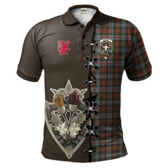 Clan Murray of Atholl Weathered Tartan Polo Shirt - Lion Rampant And Celtic Thistle Style AU97 Murray of Atholl Weathered Tartan Tartan Polo   