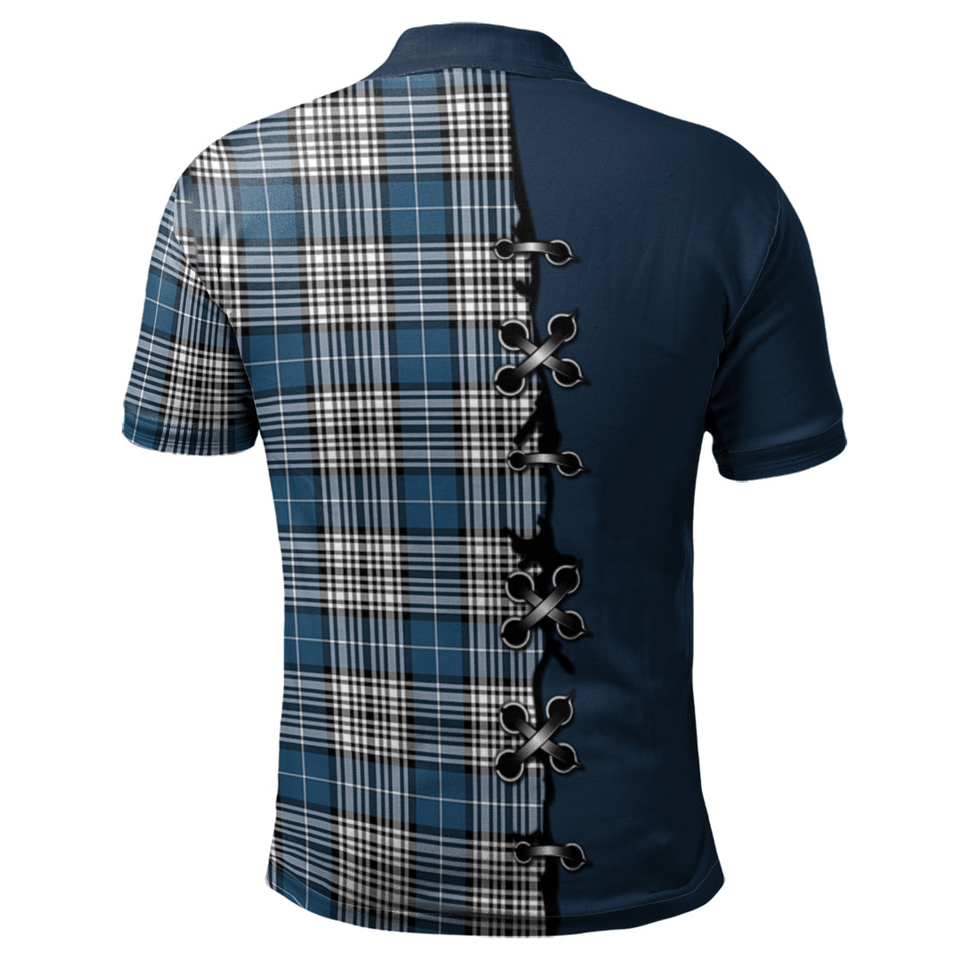 Clan Napier Modern Tartan Polo Shirt - Lion Rampant And Celtic Thistle Style UJ91 Napier Modern Tartan Tartan Polo   