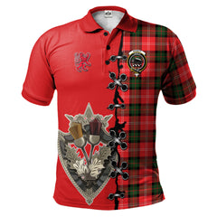 Clan Nesbitt Modern Tartan Polo Shirt - Lion Rampant And Celtic Thistle Style OB14 Nesbitt Modern Tartan Tartan Polo   