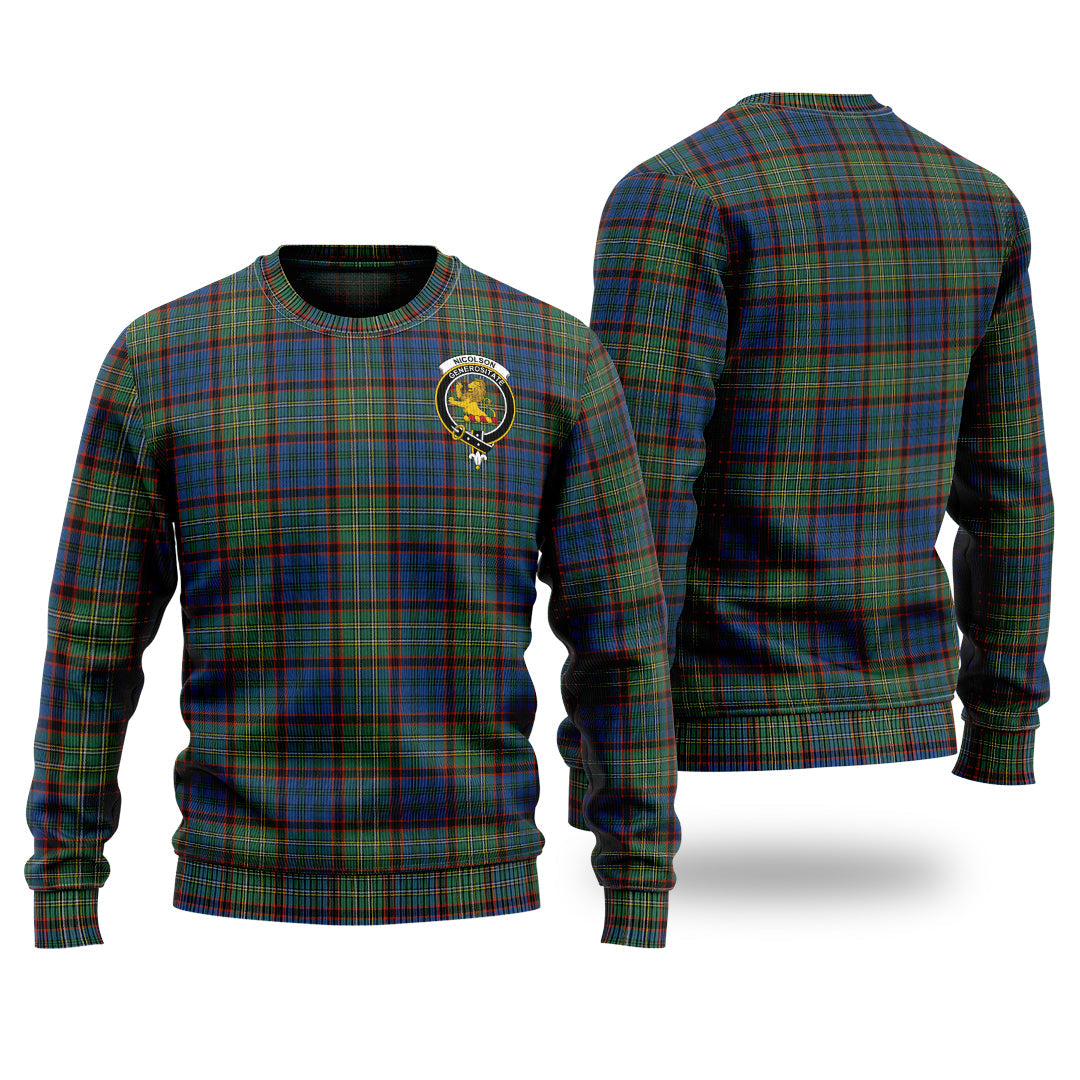 Clan Nicolson Hunting Ancient Tartan Christmas Ugly Sweater JT13 Nicolson Hunting Ancient Tartan Tartan Sweater   