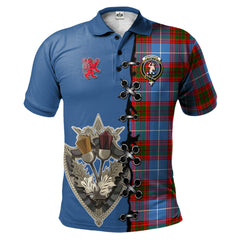 Clan Pennycook Tartan Polo Shirt - Lion Rampant And Celtic Thistle Style AC69 Pennycook Tartan Tartan Polo   