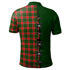 Clan Pollock Modern Tartan Polo Shirt - Lion Rampant And Celtic Thistle Style BL25 Pollock Modern Tartan Tartan Polo   