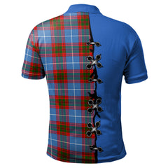 Clan Preston Tartan Polo Shirt - Lion Rampant And Celtic Thistle Style NQ32 Preston Tartan Tartan Polo   