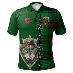 Clan Primrose Tartan Polo Shirt - Lion Rampant And Celtic Thistle Style NS29 Primrose Tartan Tartan Polo   