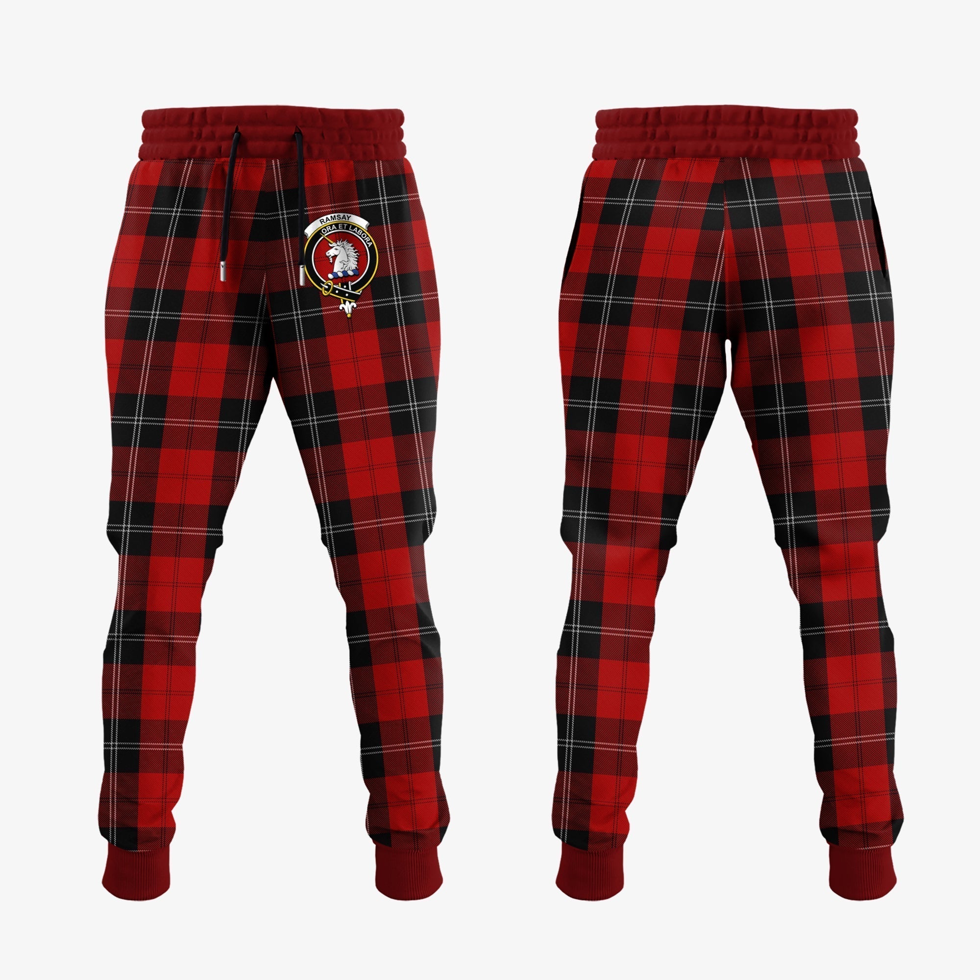 Clan Ramsay Tartan Crest Jogger Sweatpants YW54 Clan Ramsay Tartan Today   