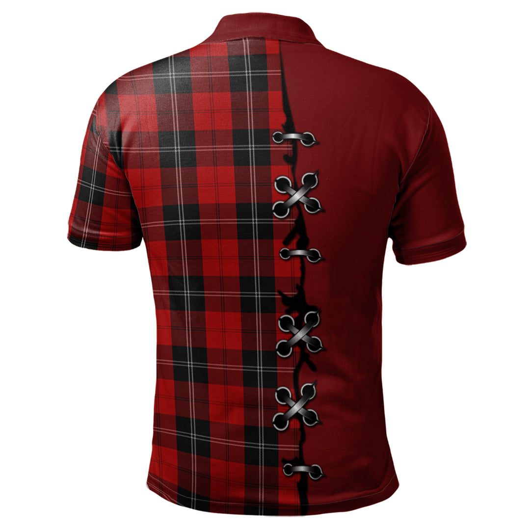 Clan Ramsay Tartan Polo Shirt - Lion Rampant And Celtic Thistle Style RI44 Ramsay Tartan Tartan Polo   