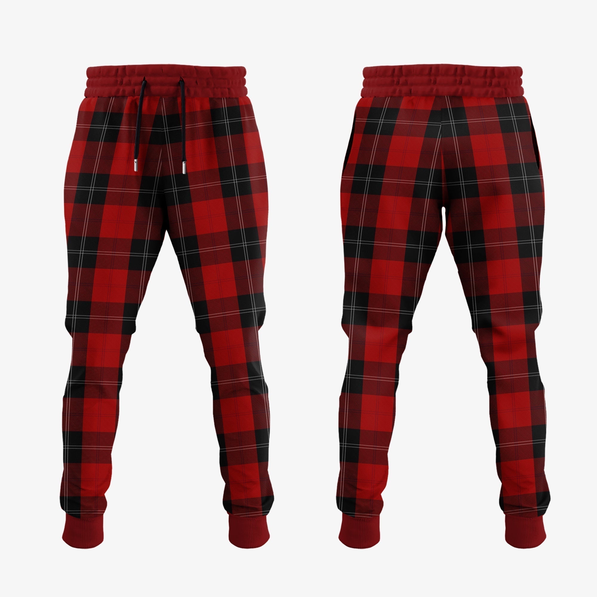 Clan Ramsay Red Tartan Crest Jogger Sweatpants ND69 Clan Ramsay Tartan Today   