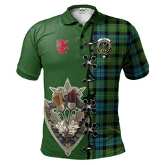 Clan Rollo Ancient Tartan Polo Shirt - Lion Rampant And Celtic Thistle Style LM26 Rollo Ancient Tartan Tartan Polo   