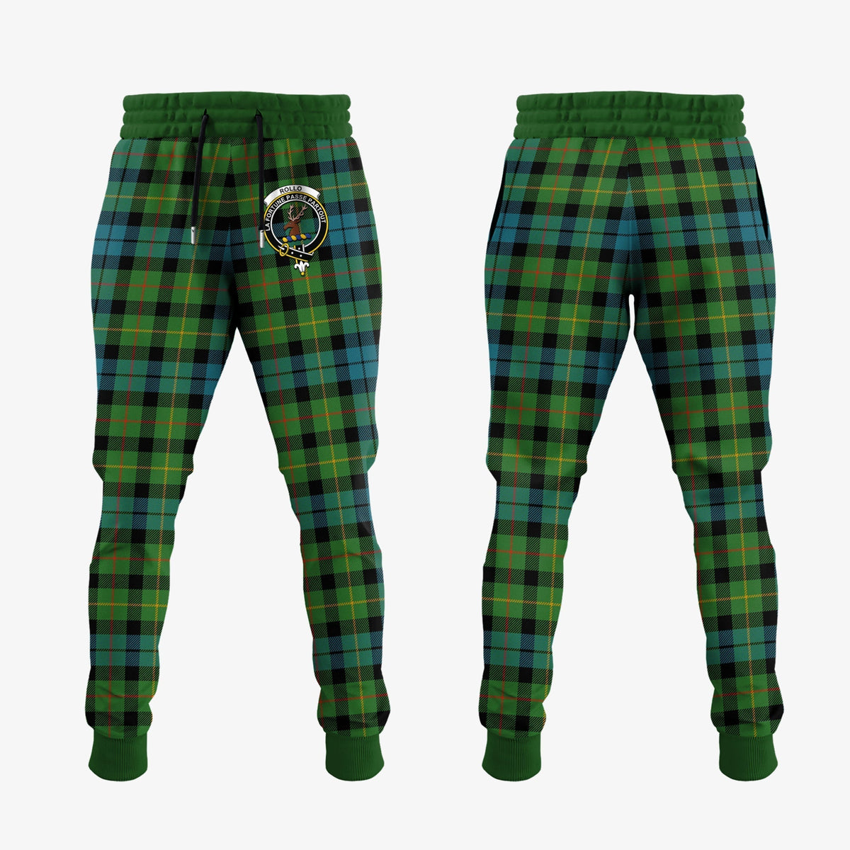 Clan Rollo Ancient Tartan Crest Jogger Sweatpants MU72 Clan Rollo Tartan Today   