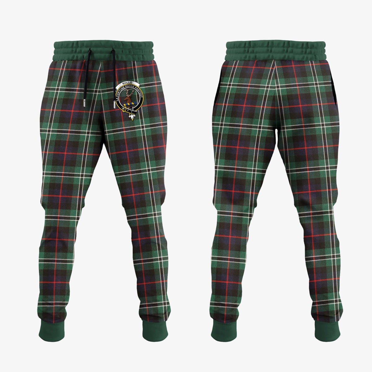 Clan Rollo Hunting Tartan Crest Jogger Sweatpants WQ29 Clan Rollo Tartan Today   