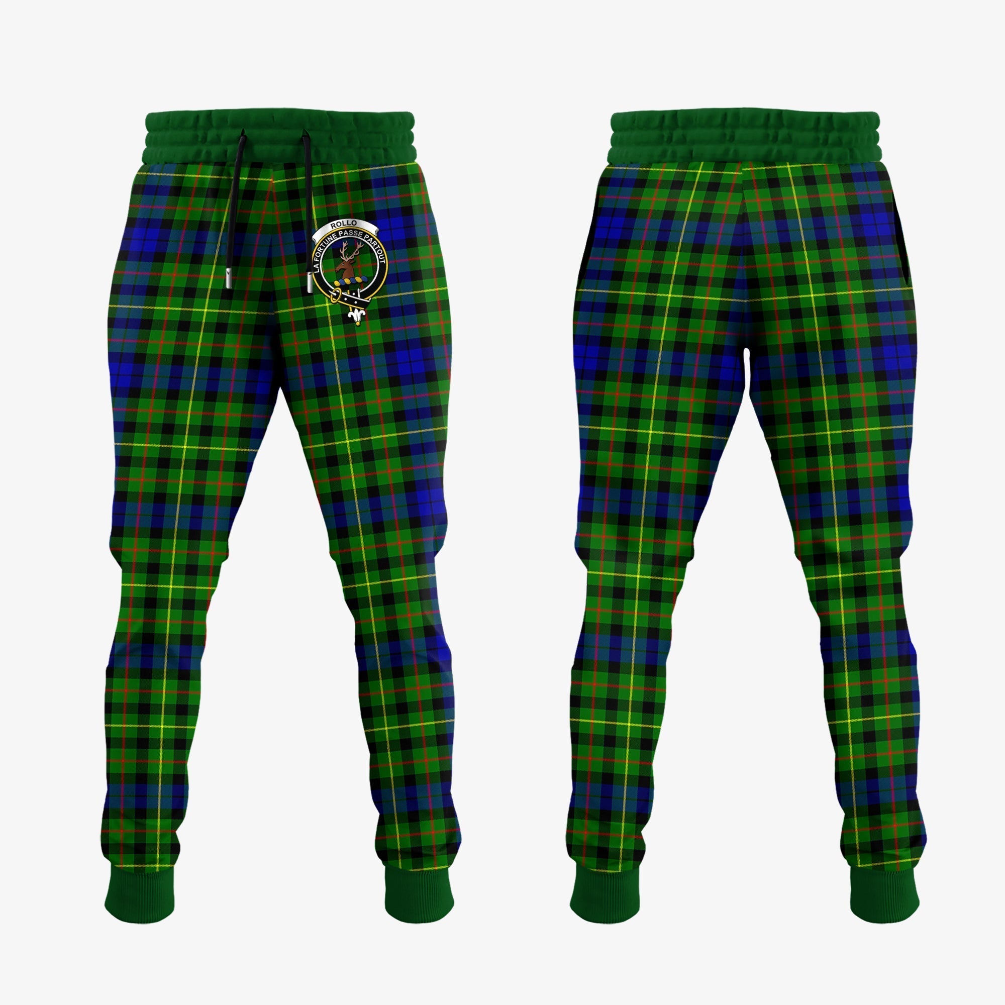 Clan Rollo Modern Tartan Crest Jogger Sweatpants LP33 Clan Rollo Tartan Today   