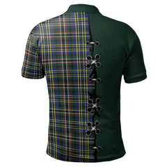 Clan Scott Green Modern Tartan Polo Shirt - Lion Rampant And Celtic Thistle Style ST11 Scott Green Modern Tartan Tartan Polo   