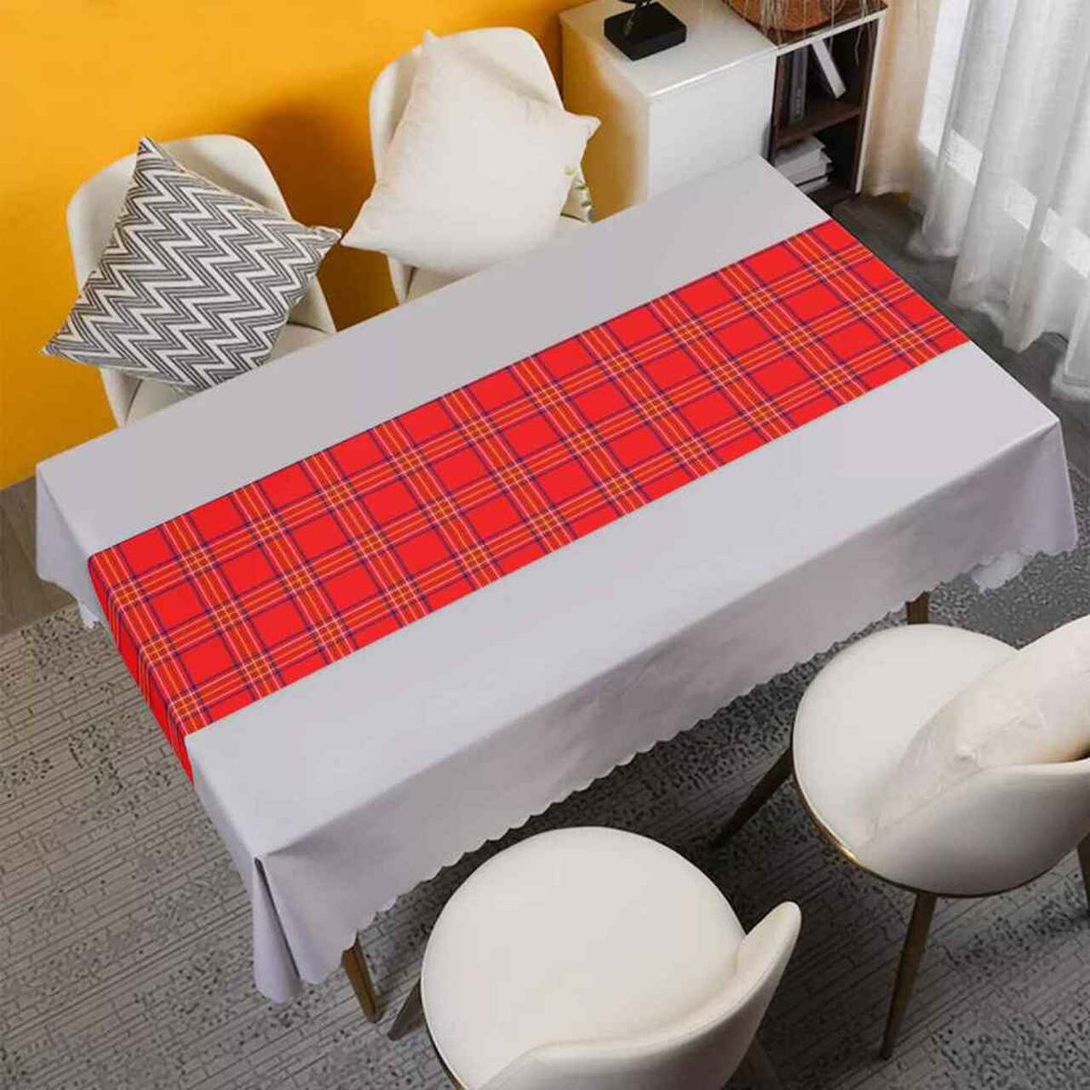 Clan Clan Burnett Modern Tartan Table Runner Cotton FD61 Burnett Modern Tartan Tartan Table Runner   