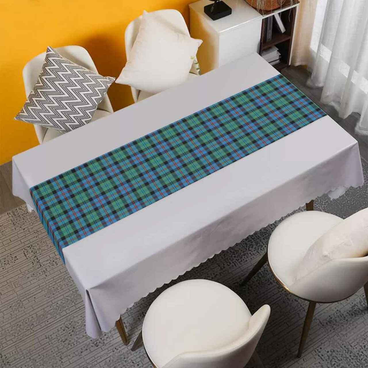 Clan Campbell of Cawdor Ancient Tartan Table Runner Cotton RB69 Campbell of Cawdor Ancient Tartan Tartan Table Runner   