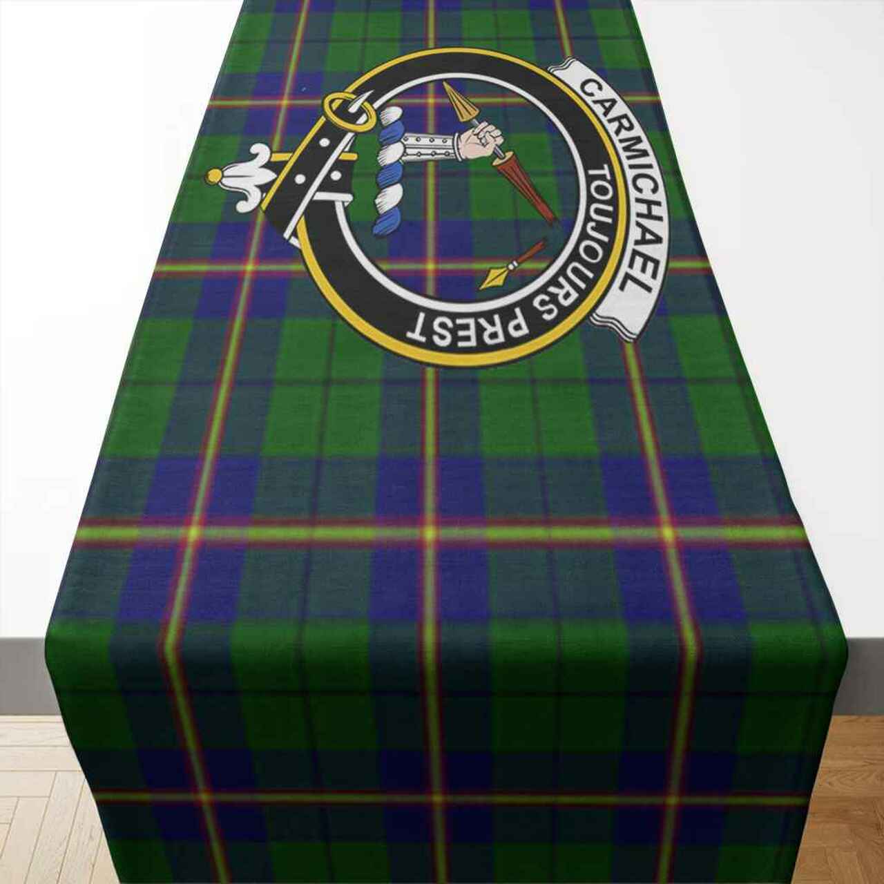 Clan Carmichael Tartan Crest Table Runner Cotton GG97 Carmichael Tartan Tartan Table Runner   