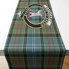 Clan Cathcart Tartan Crest Table Runner Cotton DG75 Cathcart Tartan Tartan Table Runner   