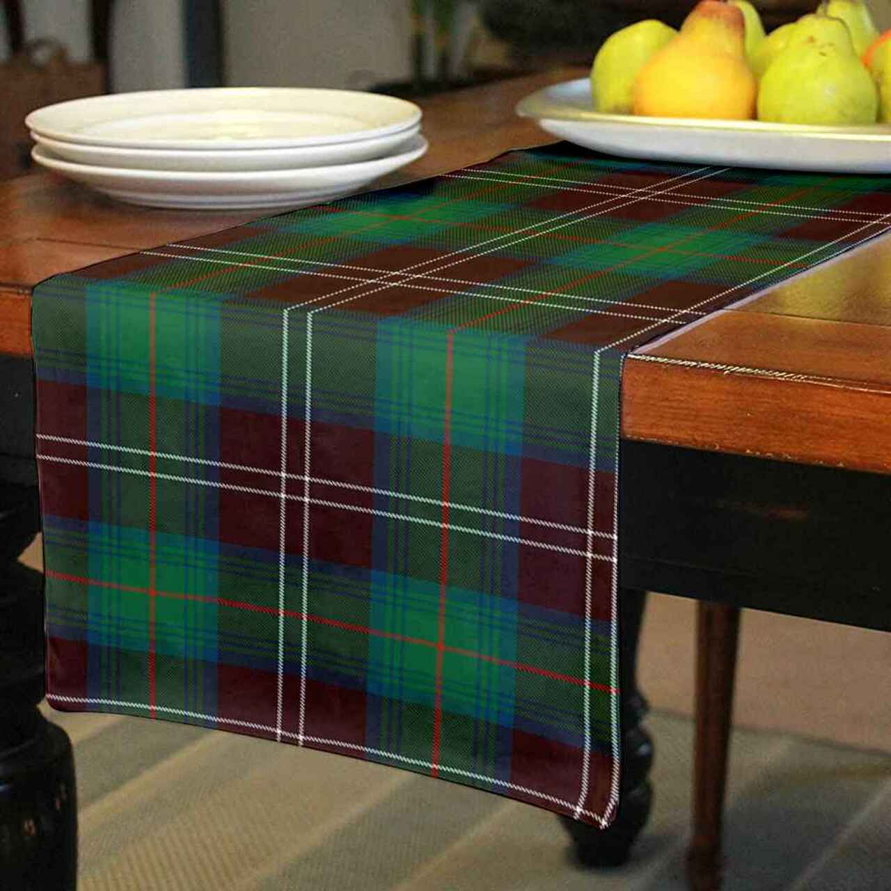 Clan Chisholm Hunting Ancient Tartan Table Runner Cotton TM33 Chisholm Hunting Ancient Tartan Tartan Table Runner   